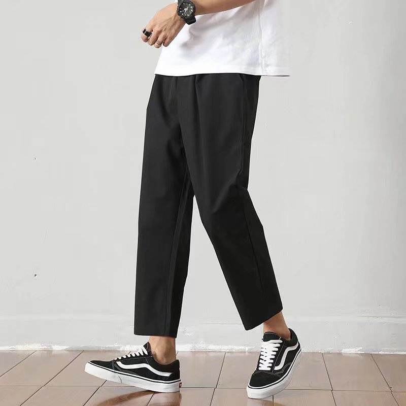 Quần Nam 4 Màu M-4XL Màu Trơn Quần Thẳng Ice Silk Quần Mùa Xuân Nam Quần Dài Phong Cách Hồng Kông Hợp Thời Trang Nam Quần Phù Hợp Với Quần Rời Hợp Thời Trang Quần Thể Thao ins