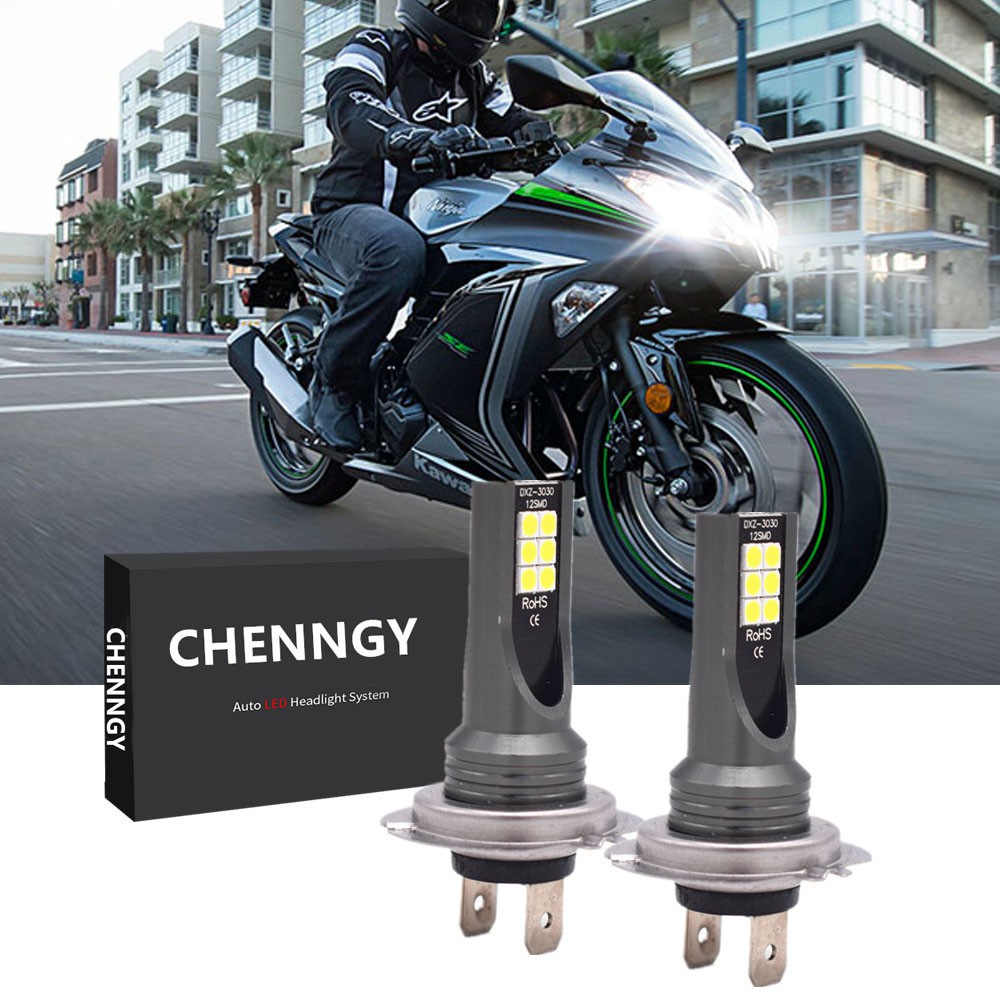 Bộ 2 Đèn Pha led h7 6000k Cho kawasaki ninja 1000 650 300 2011-2015 zx10r zx6r 2003 2004-2016