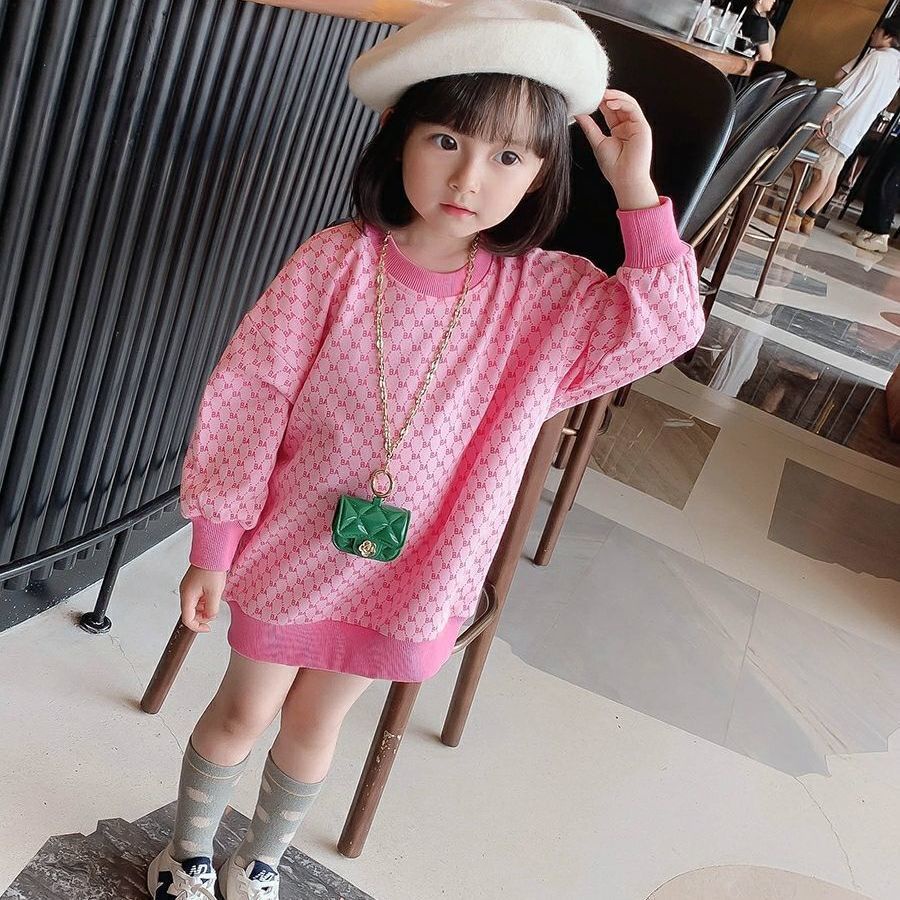 [babycat] Đầm Dài Tay Phong Cách Hàn Quốc Nhật Bản / Hàn Quốc Thời Trang Xuân Thu Cho Bé Gái