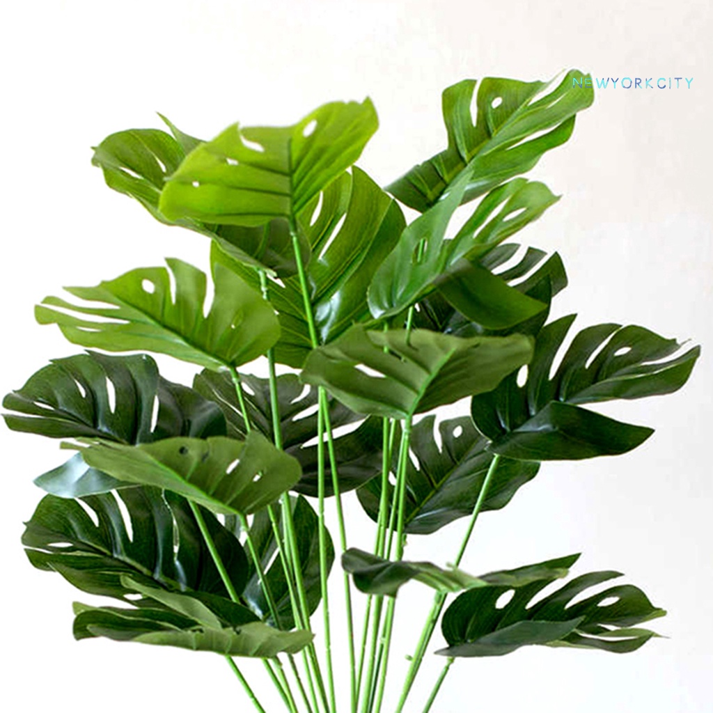 1 Bó Lá Monstera Nhựa Nhân Tạo Màu Xanh Lá Cây Monstera Cho Nhà