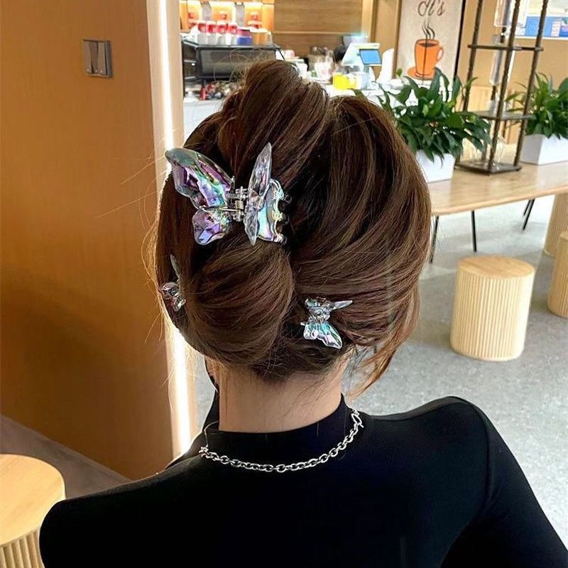 Kẹp Tóc Hình Bướm Bằng Acrylic Trong Suốt Phong Cách Hàn Quốc