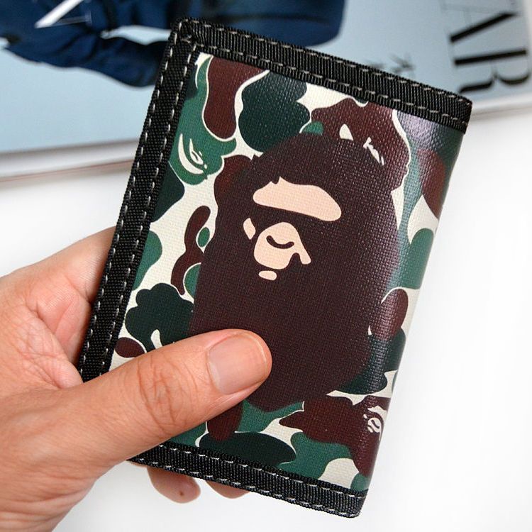 Ví Gấp Ba Khúc Vải canvas Siêu Mỏng Có Khóa Kéo Phong Cách Thể Thao Cho Nam