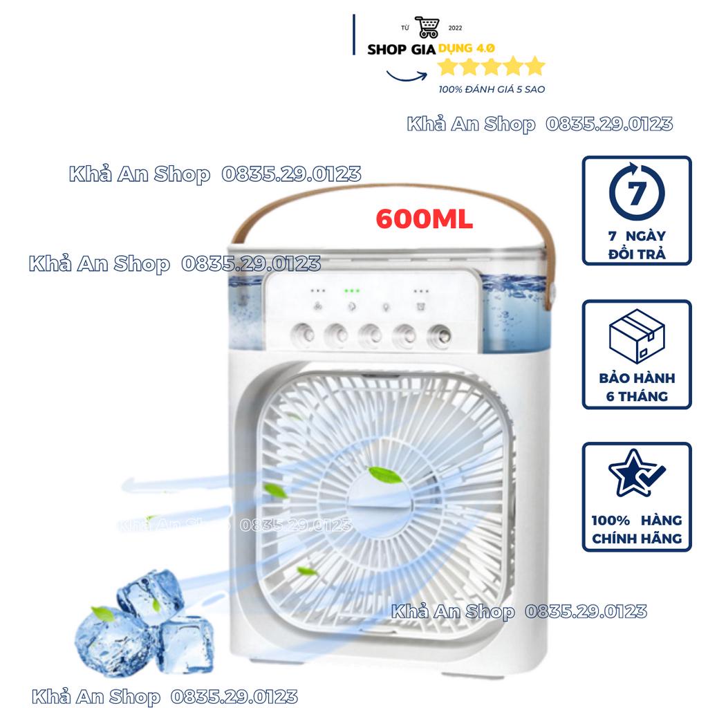 Quạt Điều Hòa Phun Sương Hơi Nước Mini Để Bàn 3 Chế Độ Tích Hợp Led, Chế Độ Hẹn Giờ Sử Dụng Cổng Sạc USB Tiện Dụng