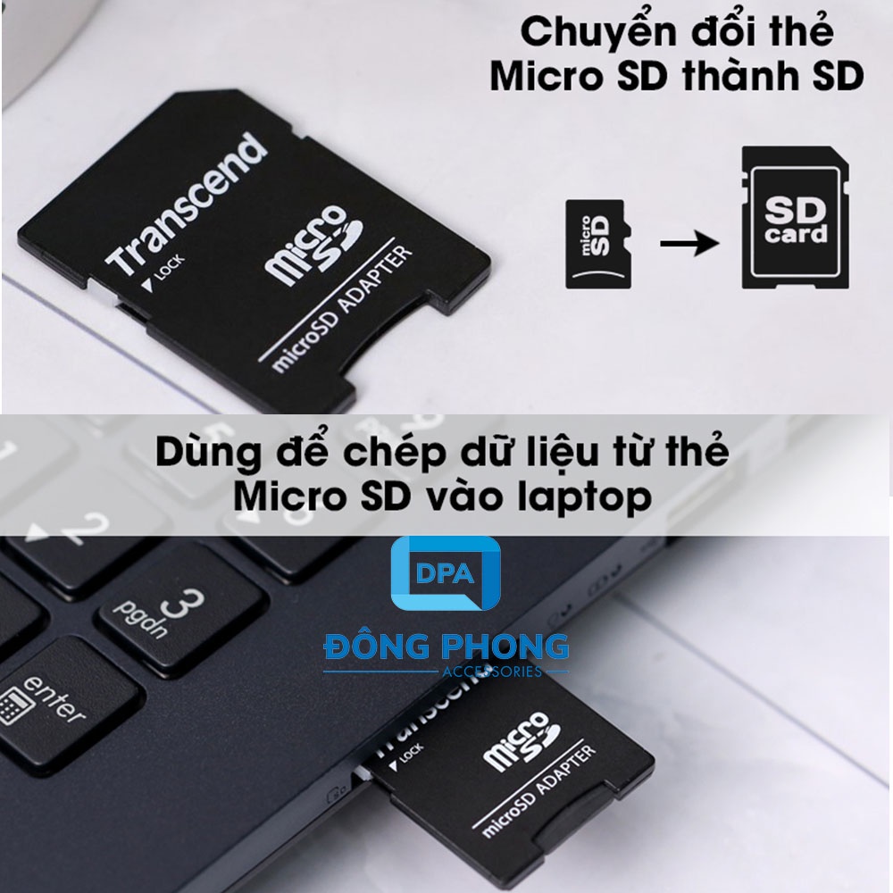 Adapter Thẻ Nhớ Chuyển Đổi Thẻ Nhớ Micro SD Sang Thẻ SD Chính Hãng
