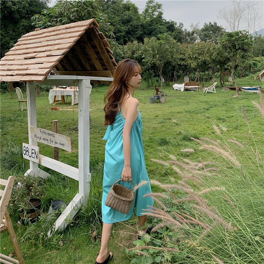 Đầm Hai Dây Hở Lưng Thời Trang Mùa Hè Pháp | BigBuy360 - bigbuy360.vn