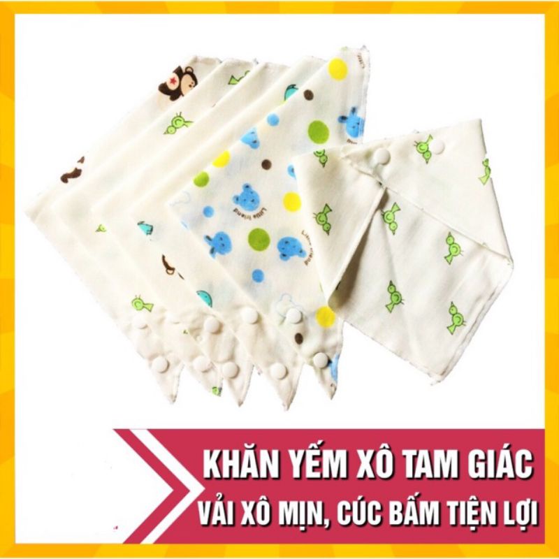 combo 10 khăn tam giác cúc bấm cho bé