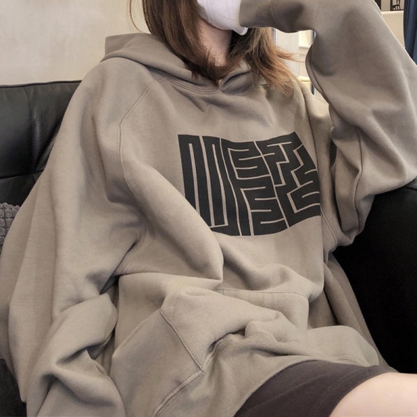 Áo hoodie HIIXIIVI tay dài cổ tròn lót nhung dáng rộng thời trang Hàn Quốc 2022