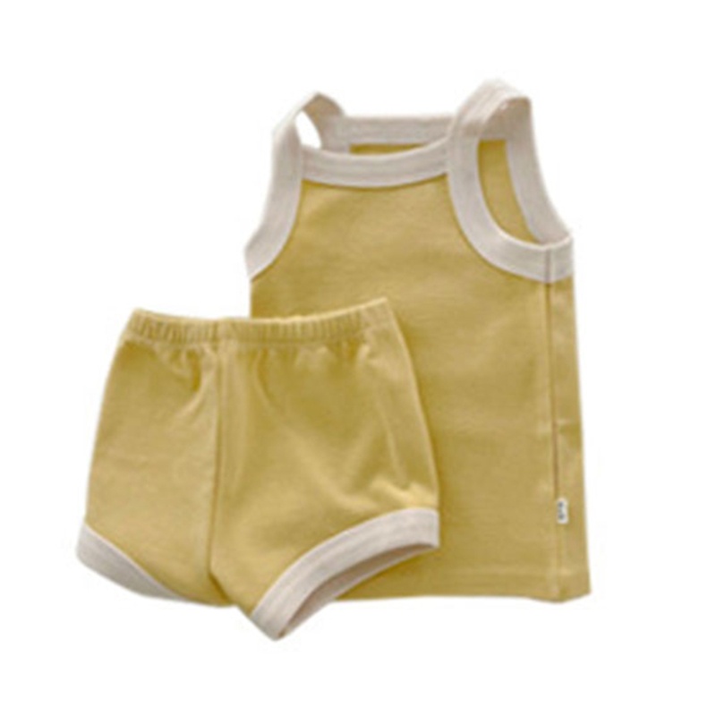 Bộ Đồ Thời Trang Xuân Hè 2 Món Áo Ba Lỗ Phối Quần Short Dễ Thương Cho Bé Sơ Sinh