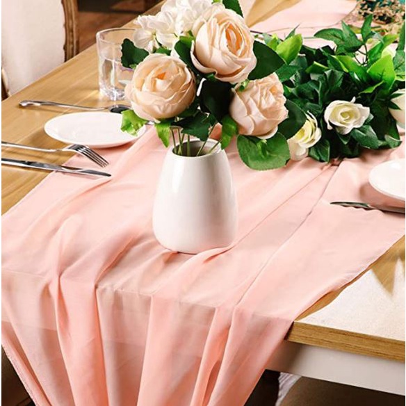 Khăn trải bàn giữa màu hồng (table runner)