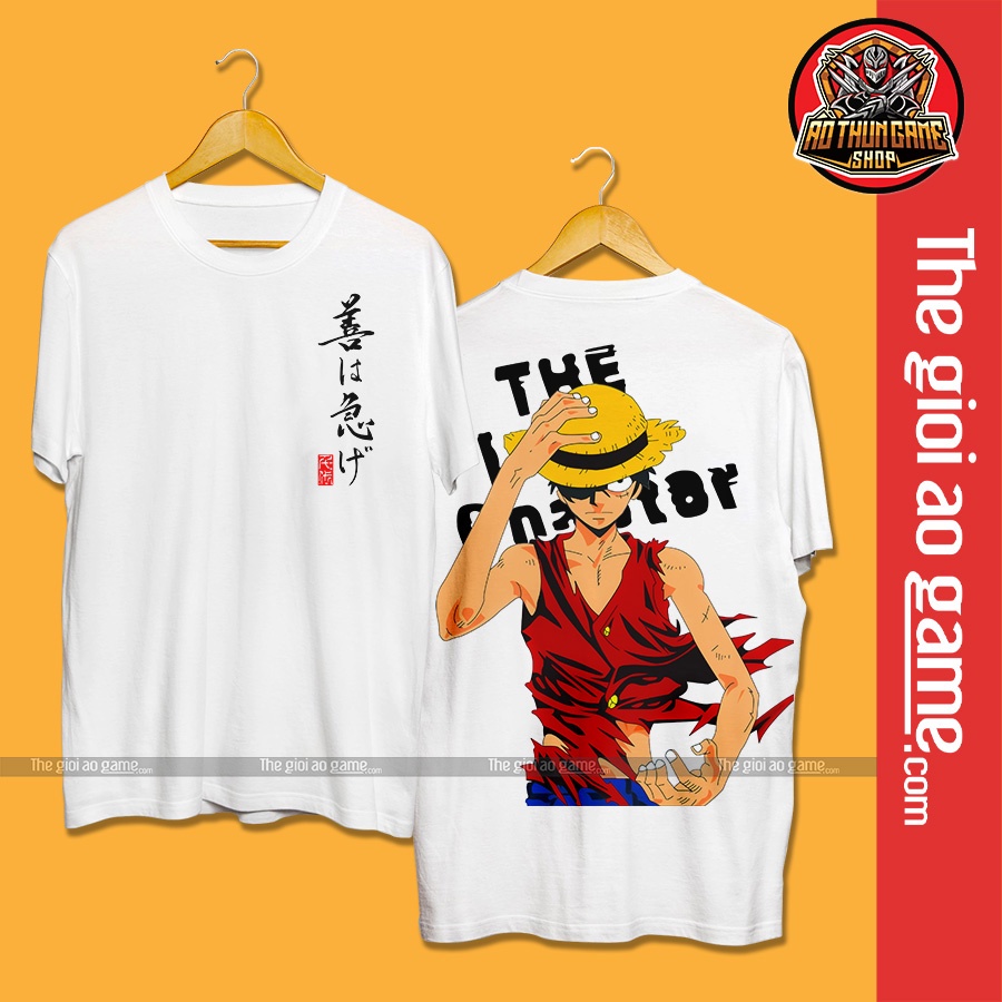 Áo one piece luffy nam nữ Áo thun one piece luffy trắng đen form rộng unisex cotton co giãn thoáng mát TGAG 06
