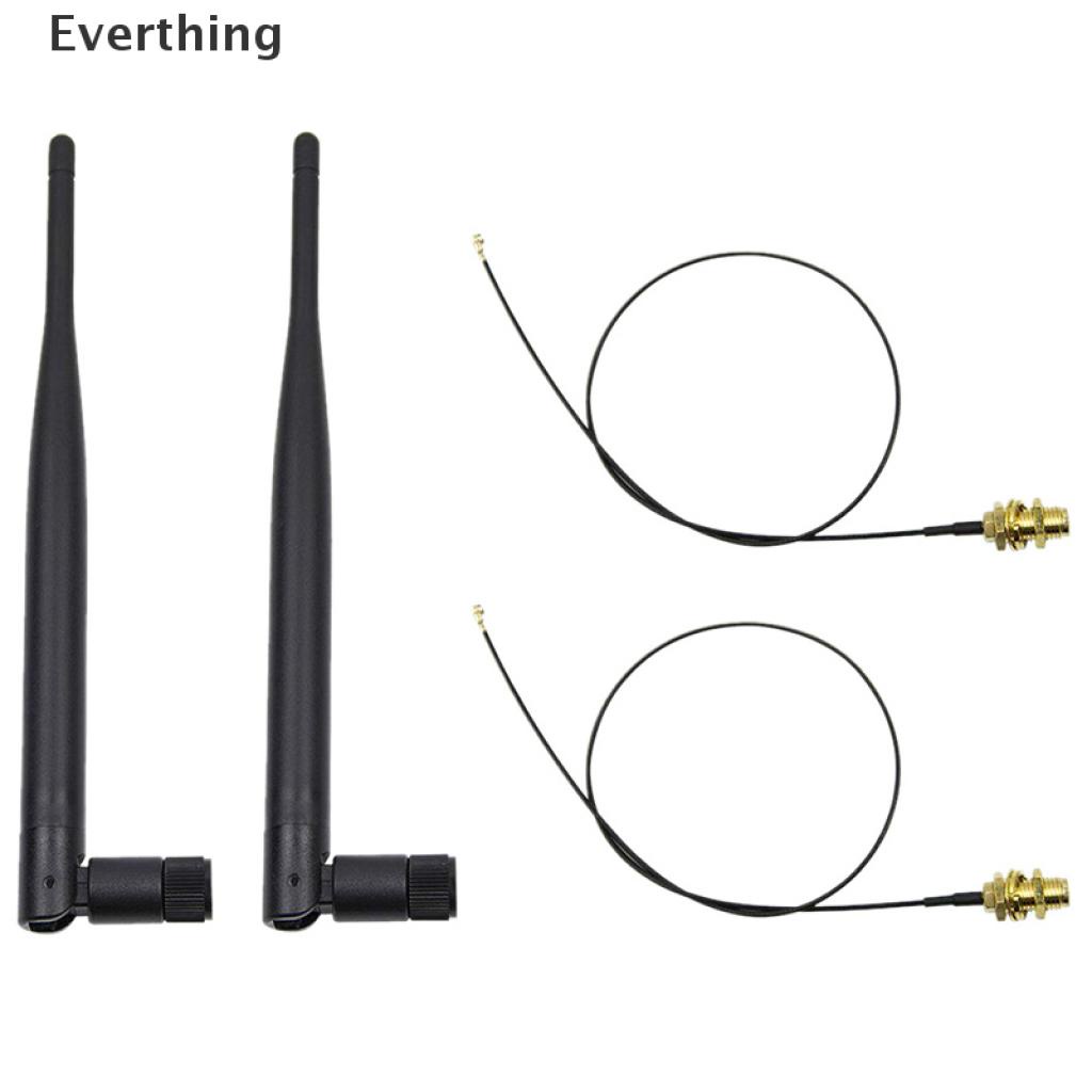 Ăng Ten Wifi Rp-Sma 6dbi 2.4ghz 5ghz + Cáp N8S5. 1x 12cm