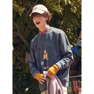 Áo sweater nỉ unisex tay dài cổ bo OLZEN Oliver in campnic Hàn Quốc - P:B