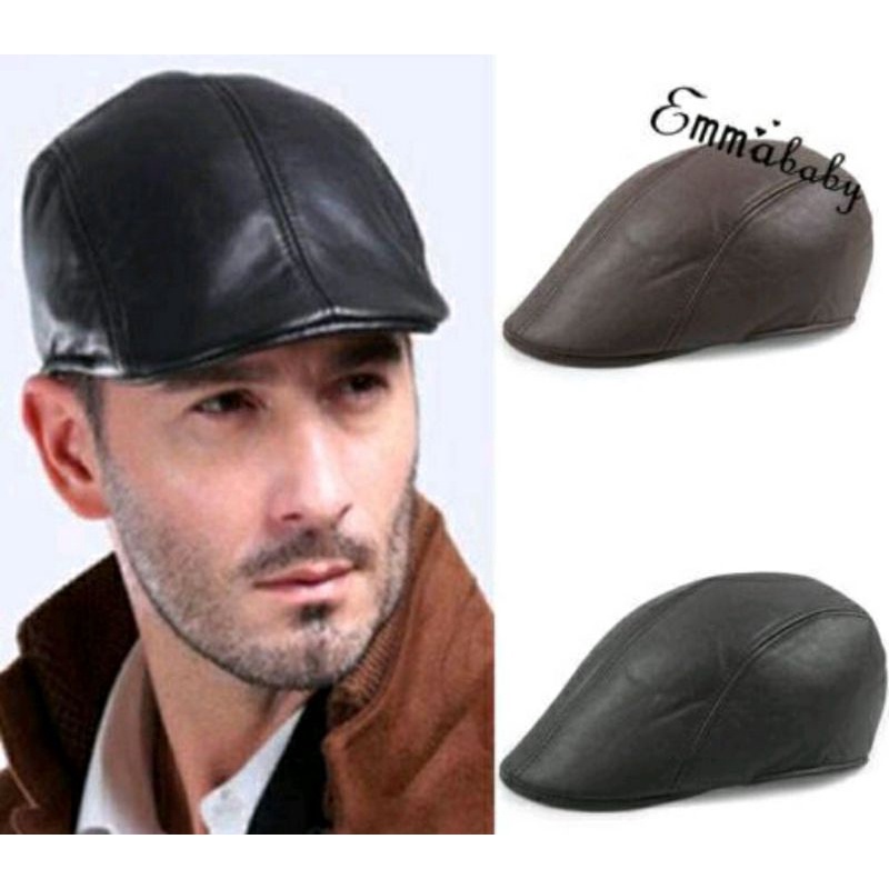 Mũ Nồi Nón Beret Da PU Nam Và Nữ