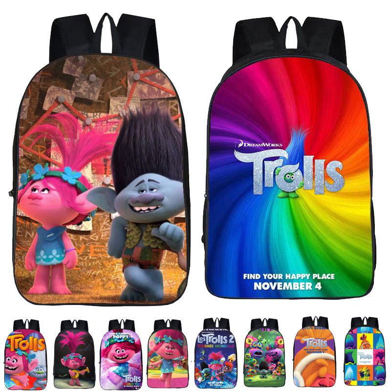 Set 2 Ba Lô Túi Ví Canvas Họa Tiết Hoạt Hình 17 &quot;
