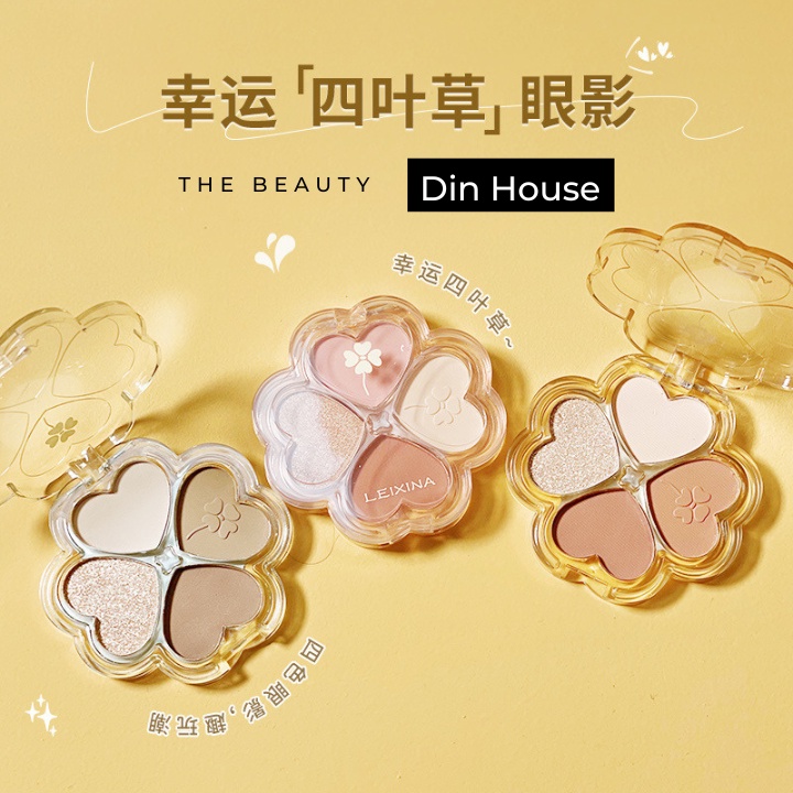Phấn mắt trang điểm 4 màu mẫu mới cỏ bốn lá LEXINA bảng phấn mắt màu xinh xắn PK305