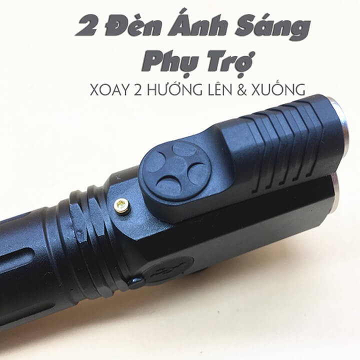 Đèn pin cầm tay 3 bóng siêu sáng xoay 360 độ dung lượng 4000mAh chiếu xa 300m