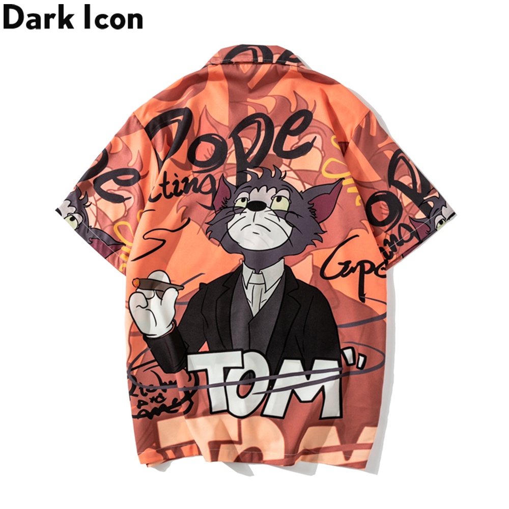 Áo sơ mi tay ngắn in họa tiết Hawaii thời trang mùa hè 2022 dành cho nam