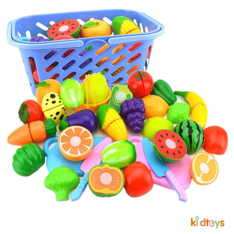 Bộ 4 món đồ chơi cắt rau củ trái cây có thể sử dụng nhiều lần cho bé