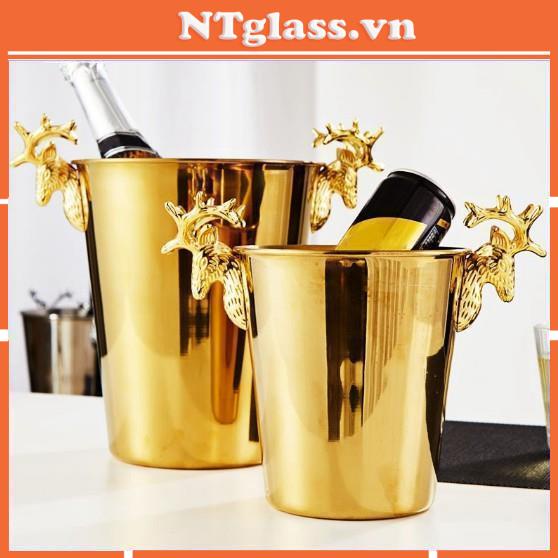 Xô ướp rượu đầu hưu mạ vàng cao cấp