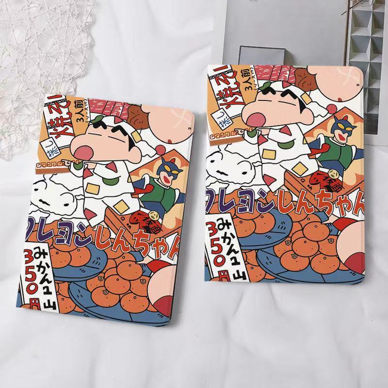 Bao Da Máy Tính Bảng PC In Hình Cậu Bé Bút Chì Nhật Bản Cho for ipad Mini 5 ipad 2020 new 10.2 inch 9.7 inch Hoạt Hình