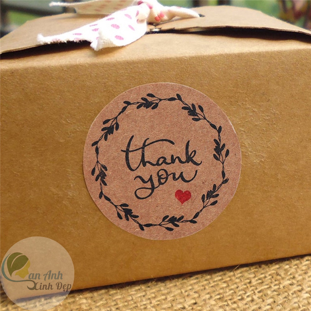 Miếng Dán Trang Trí In Chữ Thank You Xinh Xắn - Tem Cảm Ơn