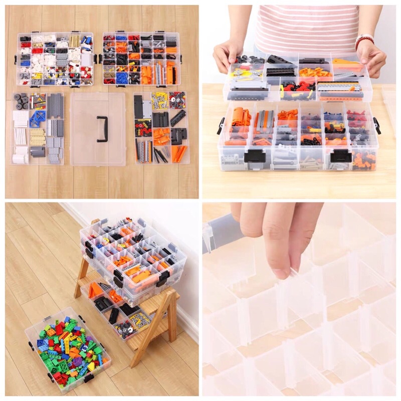 Hộp nhựa đựng chi tiết Lego nhiều ngăn