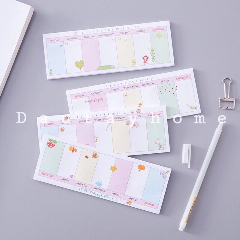 Tập 36 tờ note thời khoá biểu tiện lợi cho học sinh nhiều hình cute 🍓