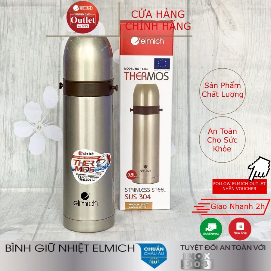 Bình Giữ Nhiệt Inox 304 Nóng 8h Lạnh 12h ELMICH El6389 500ml