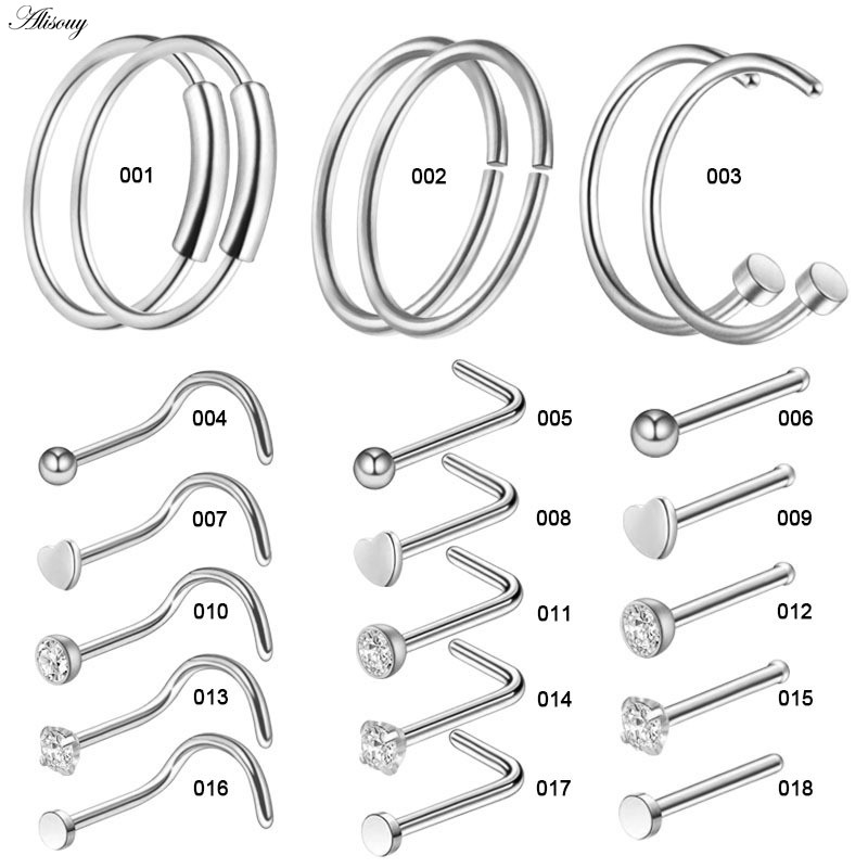 Alisouy Mới 1 Thép 20G Giả Mũi Nhẫn Giả Septum Nhẫn Vòng Nostril Daith Xuyên Kẹp Giả Trên Mũi Nhẫn Oreja Piercings Trang Sức