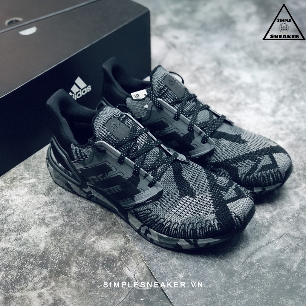 Giày Adidas Running 💙FREESHIP💙 Giày Ultra Boost 20 Auth - Adidas Ultraboost 20 Black Camo Màu Đen Camo Chính Hãng