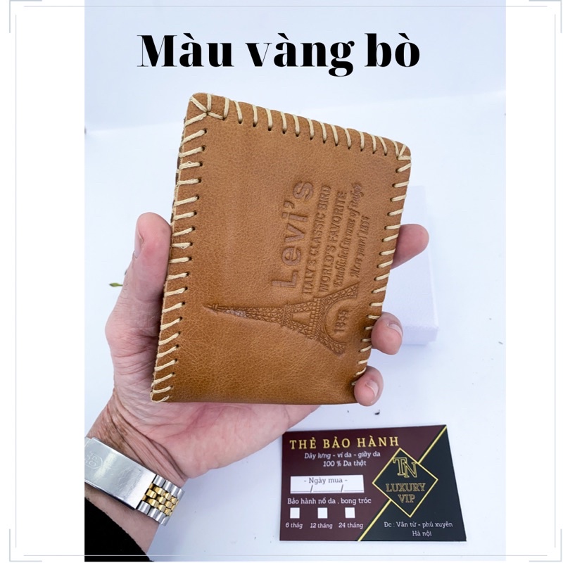 Ví nam da bò cao cấp - Da Thật - Bh12-24 tháng