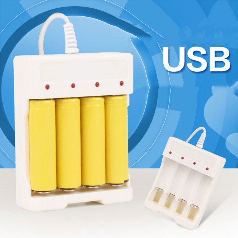 1.2V Universal Smart 4-Slot AA/AAA Rechargeable Battery Charger Adapter USB Plug