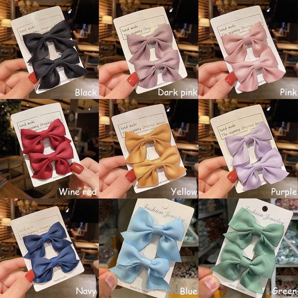 Set 2 Kẹp Tóc Hình Nơ Dễ Thương Cho Bé Gái