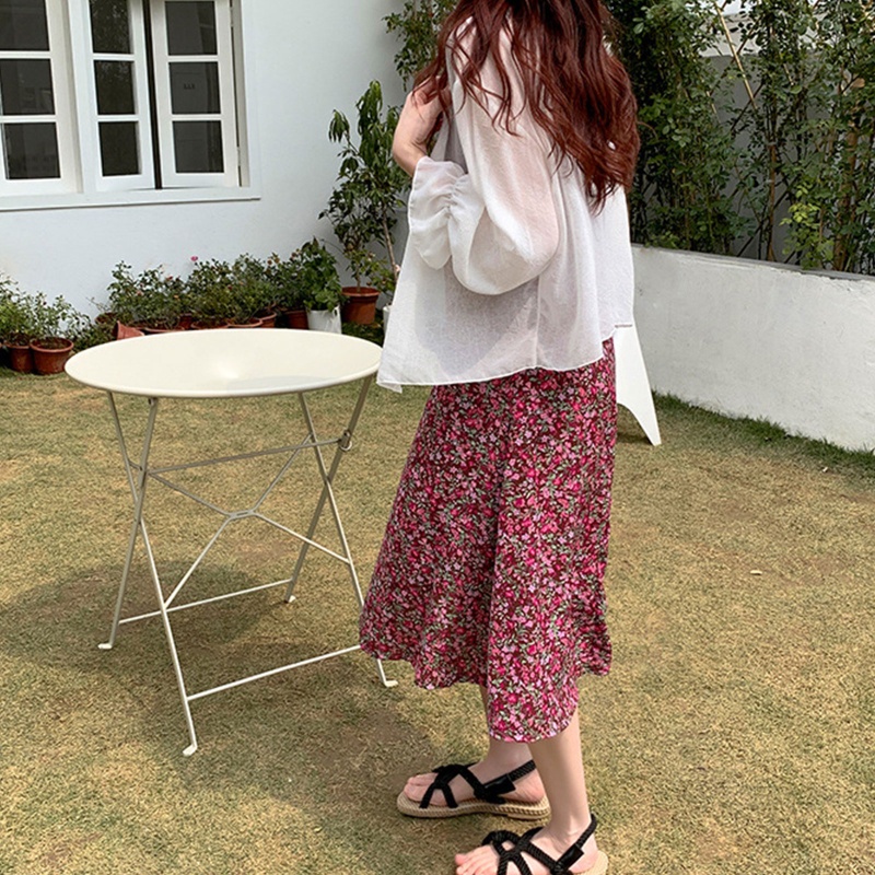 Áo Khoác Cardigan Vải Voan Tay Phồng Dài Dáng Rộng Thêu Họa Tiết Lá Thời Trang Cho Nữ