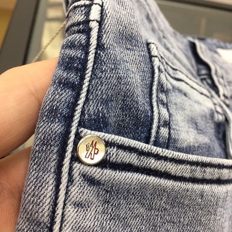 Quần jeans nam thương hiệu Moncler cao cấp màu khói thời thượng