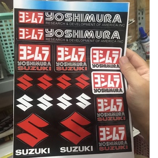 Combo Miếng Dán Decal Logo Suzuki Yoshimura