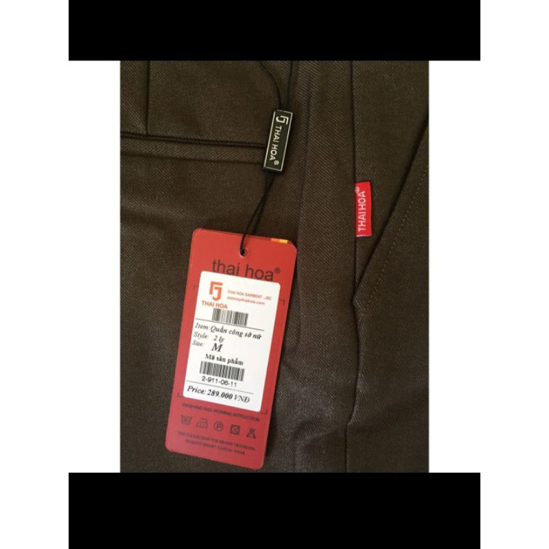 Quần 9 tấc Thái Hòa ly nổi màu nâu vải dày, co giãn