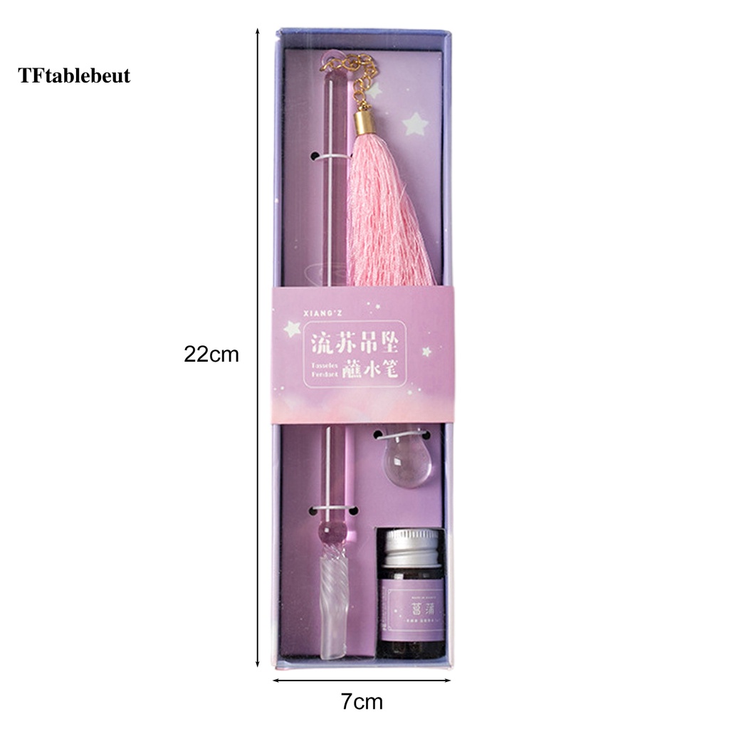Bộ Bút Chấm Mực Thủy Tinh Mịn Màng Dùng Vẽ Tranh