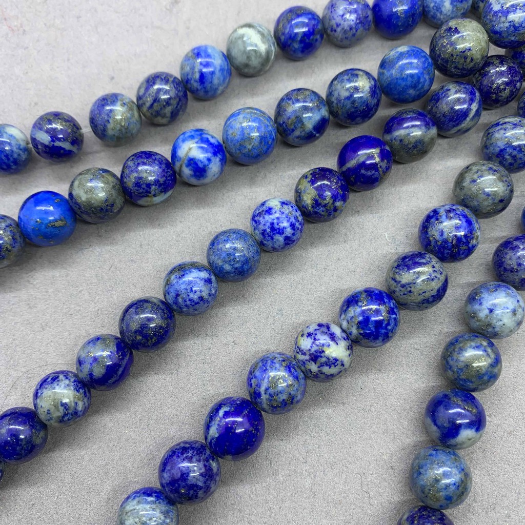 Phụ kiện chuỗi hạt đá lapis lazuli tròn tự nhiên 4-18mm dành cho làm trang sức DIY