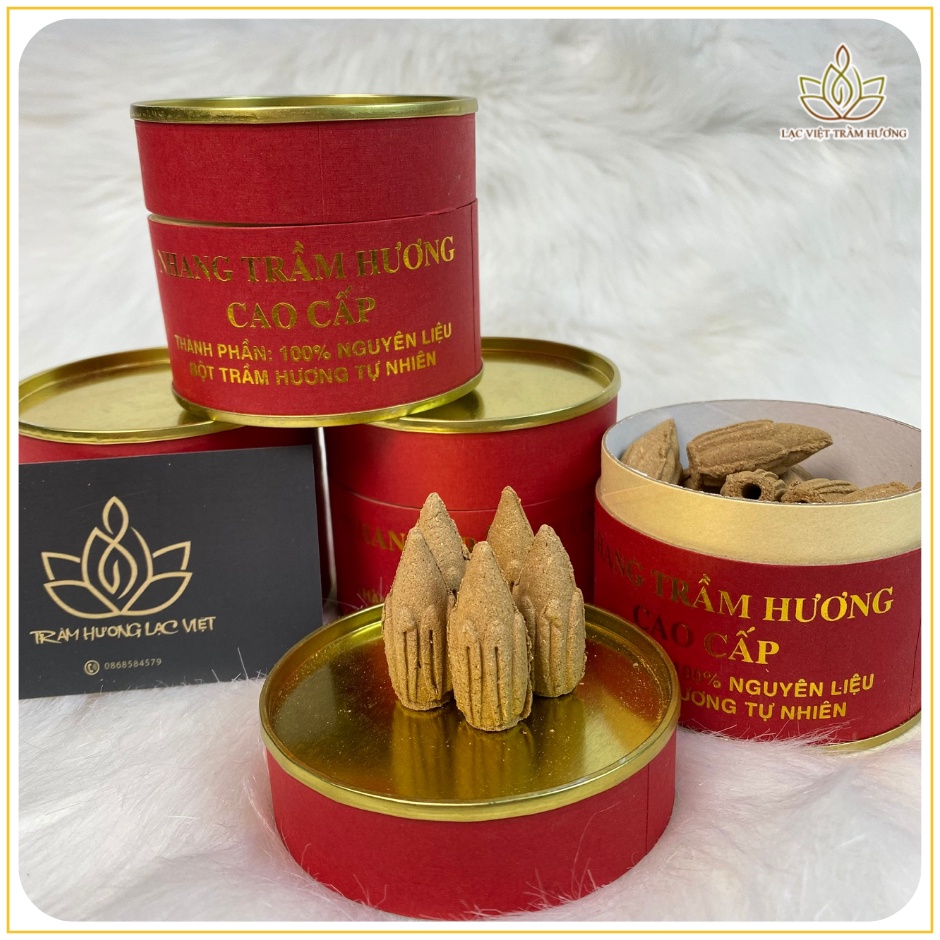 Nhang Nụ Trầm Hương Sạch 100% Tự Nhiên Dòng Cao Cấp Loại 1 - Mua 2 Hộp Tặng 1 Lư Đốt Trầm - Hộp 30 Nụ Trầm Hình Búp Sen