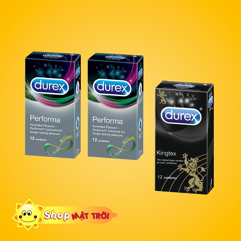 2 Bao cao su DUREX PERFORMA Kéo Dài ThờiI Gian - TẶNG 1 hộp Đurex Kigtex ôm sát (VIP)