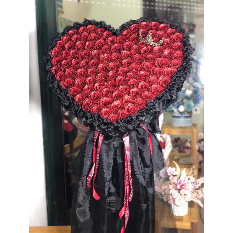 Bó hoa nhũ kim tuyến 99 bông siêu to,siêu chảnh-hà nội