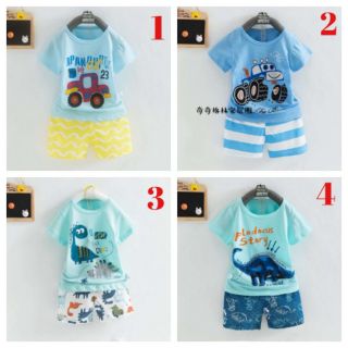 Bộ cotton sợi tre bé trai sz120-140