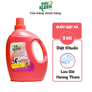 Nước Giặt Xả Innokleen 3 Lít Diệt Khuẩn Khử Mùi 2 trong 1 Giặt Sạch Vết Bẩn Lưu Giữ Hương Thơm