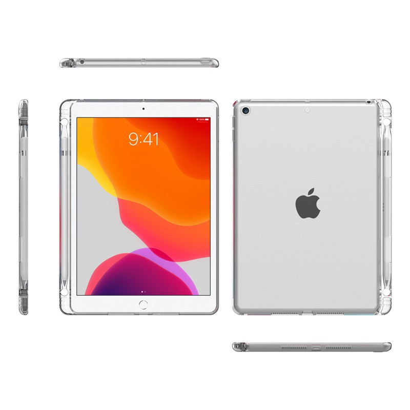 Ốp lưng TPU trong suốt chống sốc 27.94 cmTransparent Cover for New iPad 8th 2020 New Air 4 2020 iPad Pro 11 2021 Pro 12.9 21 20 10.2 2019 Case with Pencil Slot TPU Back Cover for iPad 9.7 Air 2/1 Pro 10.5 Mini 2 3