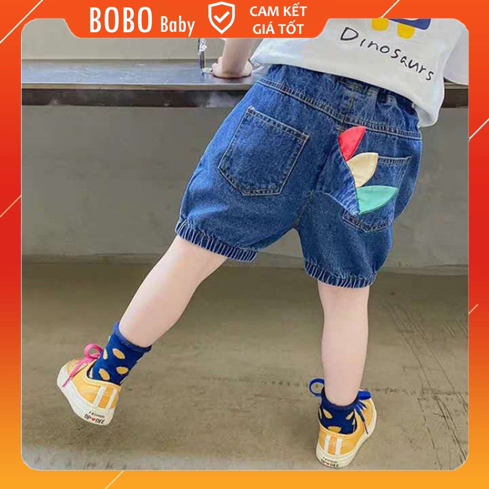 Quần Short Jean Chất Bò Co Giãn Xuất Xịn Hình Khủng Long Cho Bé Trai Và Bé Gái BOBO QS02