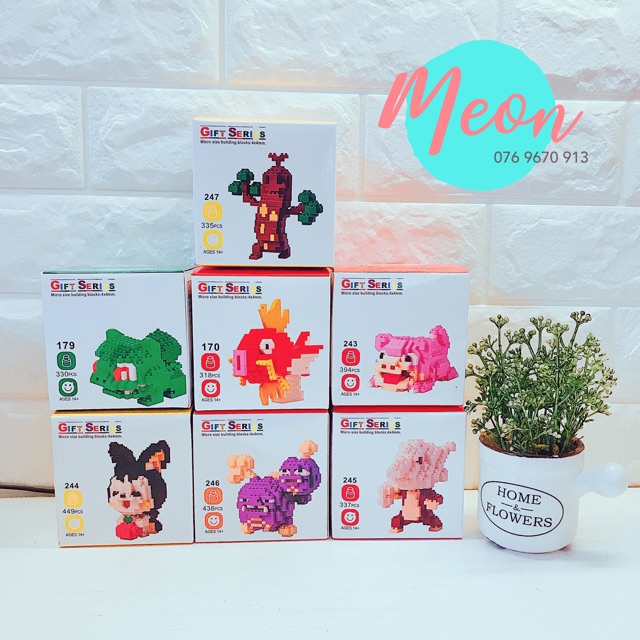 Xếp Hình lego - Miniblock Pokemon cấp 2 -size M