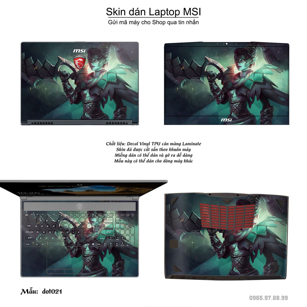 Skin dán Laptop MSI in hình Dota 2 _nhiều mẫu 4 (inbox mã máy cho Shop)