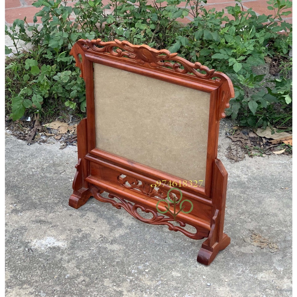 Khung Hình Thờ Đôi Không Chắn Giữa Gỗ Hương 2 Cỡ Ảnh Thờ