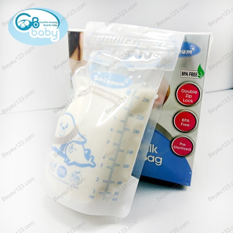10 - 50 Túi trữ sữa Shinmom cao cấp 250ml có vòi rót S50V